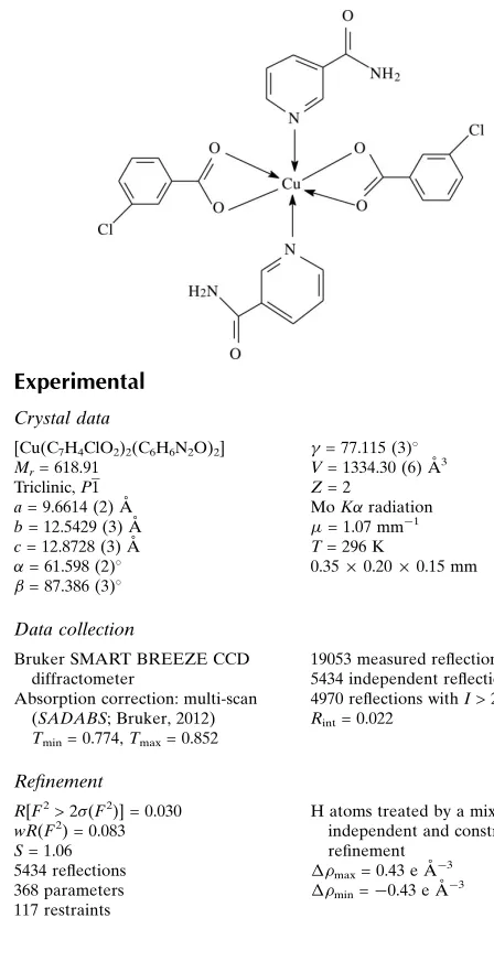 Bis 3 Chlorobenzoato K2o O Bis Nicotinamide Kn Copper Ii