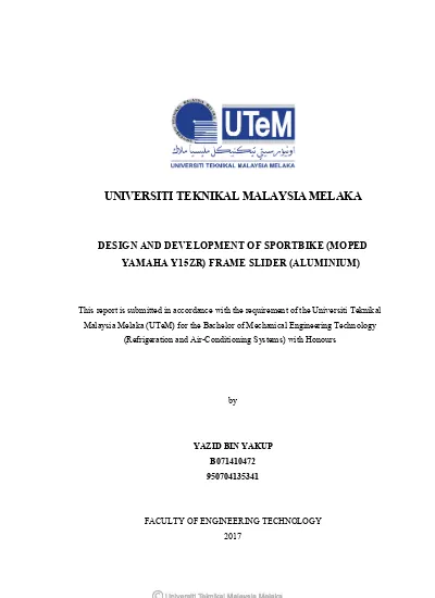 Design And Development Of Yamaha Y15zr Frame Slider Carbon Steel