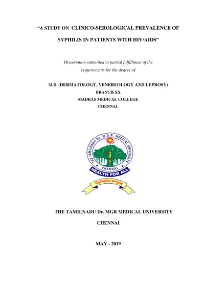 Prevalence Of Std In Hiv Positive Patients