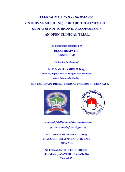 A Clinical Study On Vellai Noi Leucorrhoea With The Evaluation Of Siddha Drug Aghil Kattai Chooranam