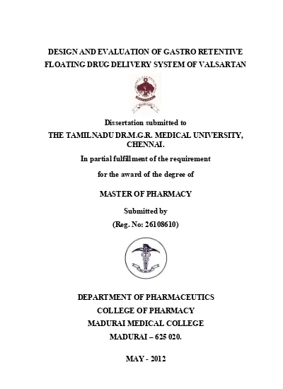 Top PDF Classification of gastro retentive drug delivery system - 1Library