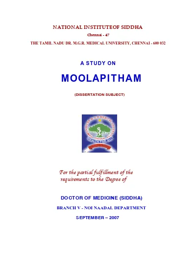 A Study On Moola Pitham