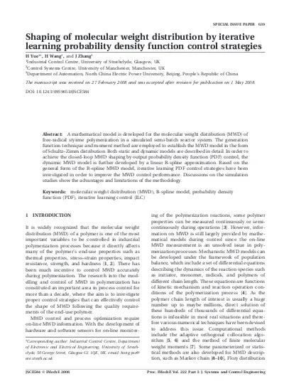 Shaping Of Molecular Weight Distribution By Iterative Learning Probability Density Function Control Strategies