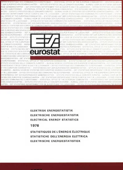 Overall Energy Balance Sheets 1963 1976 Eurostat 1977