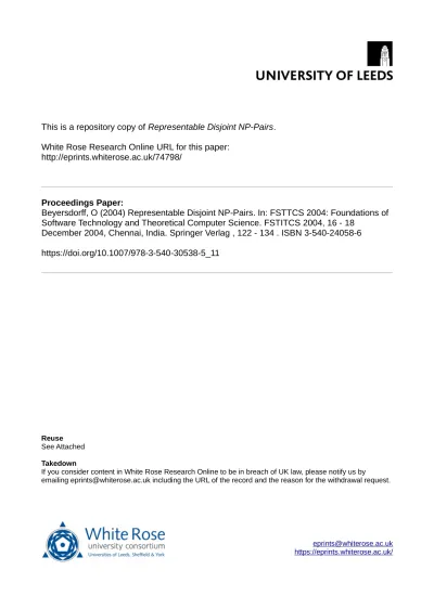 Representable Disjoint Np Pairs