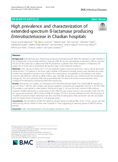 Proportion Of Extended Spectrum Ss Lactamase Producing Enterobacteriaceae In Community Setting In Ngaoundere Cameroon