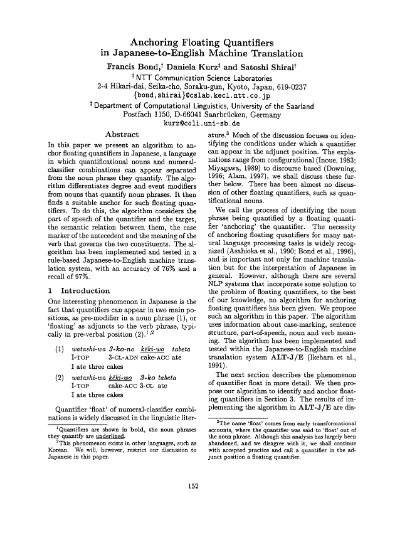 Using A Support Vector Machine For Japanese To English Translation Of Tense Aspect And Modality