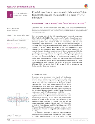 Top Pdf Crystal Structure Of Catena Poly Aquabis 4 Cyanobenzoato Ko Copper Ii M N N Diethylnicotinamide K2n1 O 1library