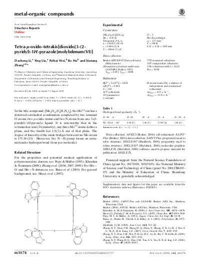 Tetrakis 1 Ethyl 3 Methylimidazolium B Hexacosaoxidooctamolybdate