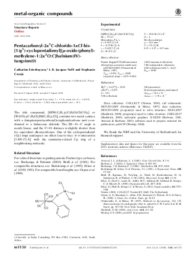 Top Pdf Pentacarbonyl 2k5c Chlorido 1kcl Bis 1 H5 Cyclopentadienyl M Oxido Phenyl Methylene 1 2k2o C Hafnium Iv Tungsten 0 1library