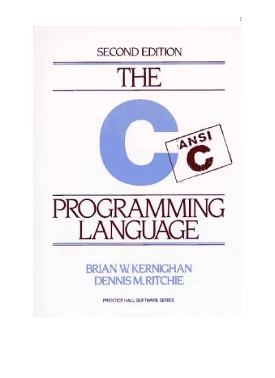 Top Pdf Kernighan Ritchie The C Programming Language Ansi C 1st Edition Pdf 1library