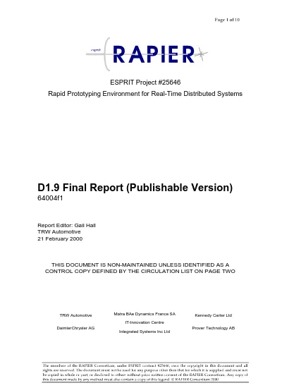 Rapier Final Report