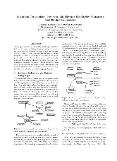 Inducing Translation Lexicons Via Diverse Similarity Measures And Bridge Languages