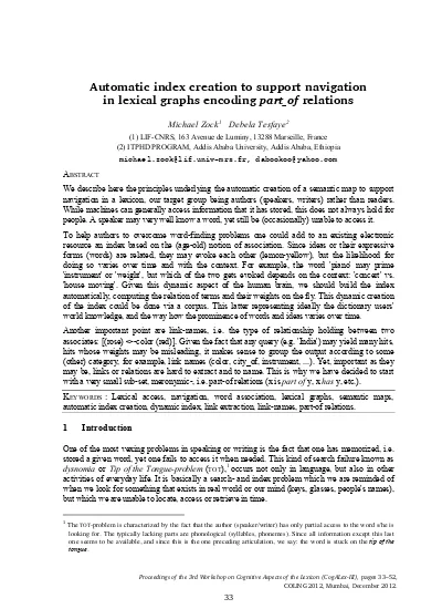 Automatic index creation to support navigation in lexical graphs encoding part of relations