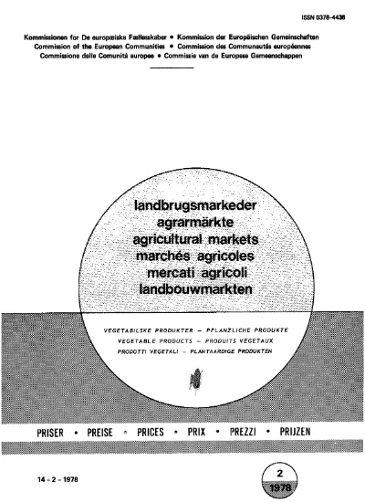 Marches Agricoles Produits Vegetaux Prix 2 1976 Agricultural Markets Plant Products Prices 2 1976