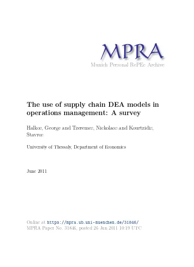 The use of supply chain DEA models in operations management: A survey