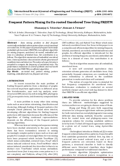 Top Pdf Frequent Pattern Mining On Un Rooted Unordered Tree Using Frestm 1library