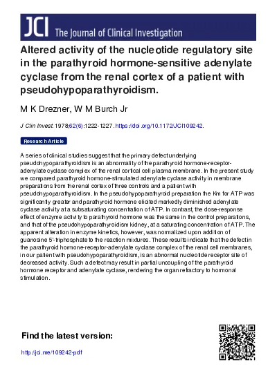 Top Pdf A Gnas1 Imprinting Defect In Pseudohypoparathyroidism Type Ib 1library