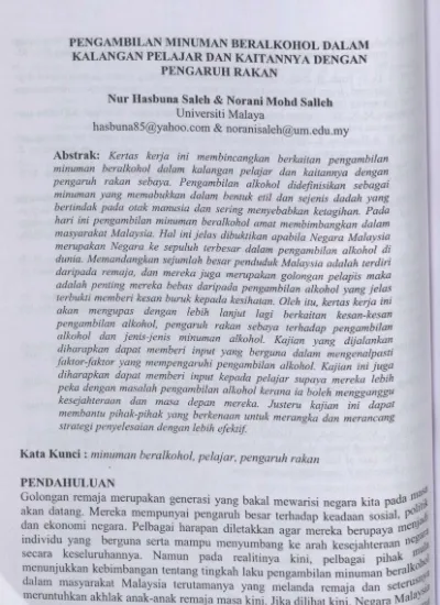 Penyalahgunaan Dadah Di Kalangan Pelajar. Satu Kajian Di Pusat 