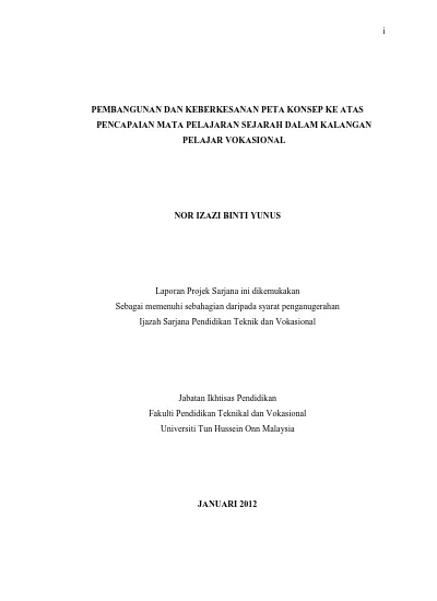 Kesan Penggunaan Peta Minda Dalam Pembelajaran Mata Pelajaran Sejarah