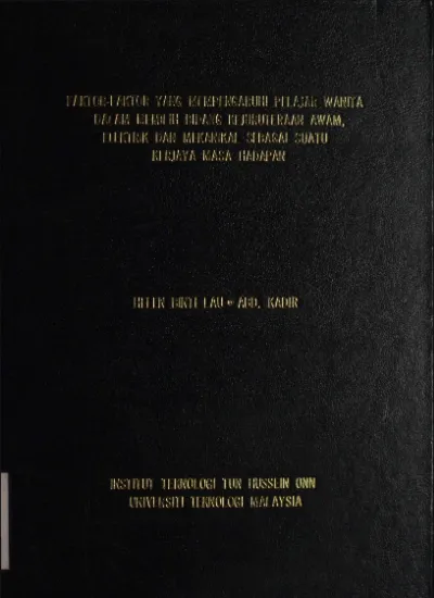 Faktor Faktor Yang Mempengaruhi Pemilihan Bidang Keusahawanan Sebagai Kerjaya Dalam Kalangan Pelajar Pendidikan Teknikal Dan Vokasional