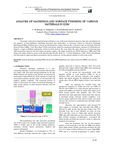 Top PDF Influence Of EDM Machining On Surface Integrity Of SKD 11 