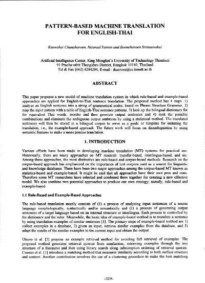 Phrase Pattern Based Korean To English Machine Translation Using Two Level Translation Pattern Selection