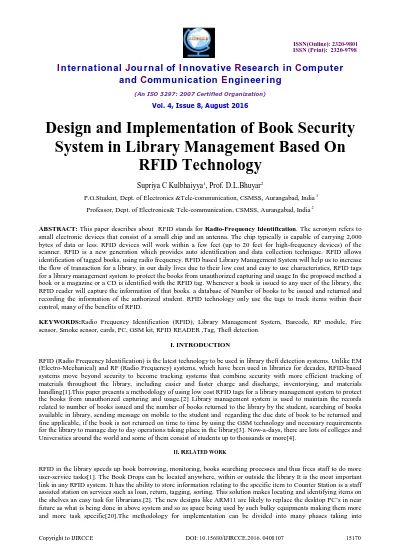 Design and Implementation of Book Security System in Library Management Based On RFID Technology