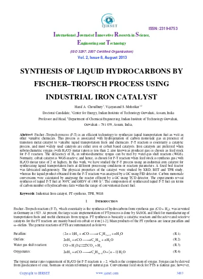 Top Pdf Fischer Tropsch Process 1library