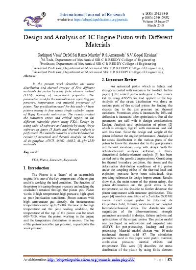 Design and Analysis of  IC Engine Piston with Different Materials