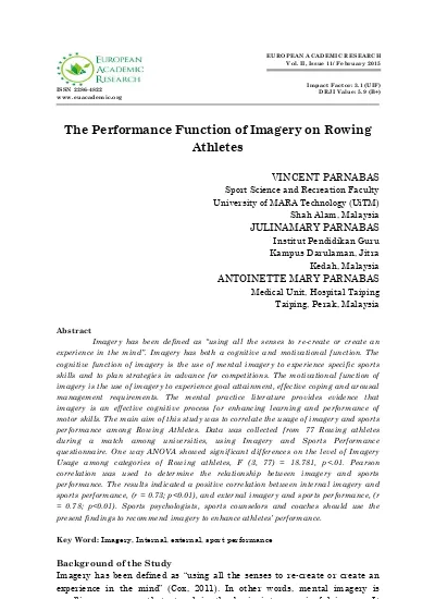 The Influence of Mental Imagery Techniques on Sport Performance 