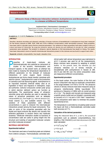 Top Pdf Ultrasonic And Thermodynamical Parameters On Cinnamaldehyde With O Phenyldiamine In N Hexane At Different Temperature 1library