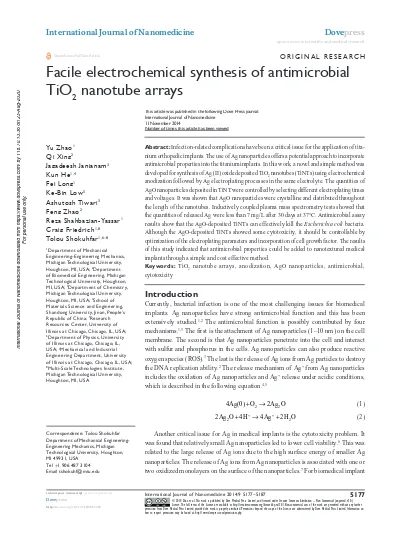 A Facile Method For Loading Ceo2 Nanoparticles On Anodic Tio2 Nanotube Arrays