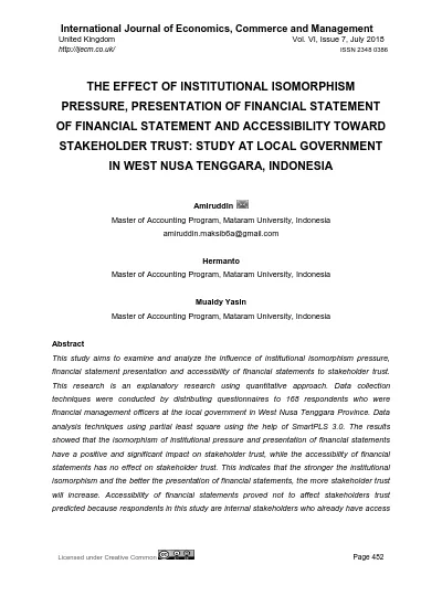 Top Pdf The Compliance With Mandatory Disclosure Of Financial Statement A Study From Local Government In Indonesia 1library