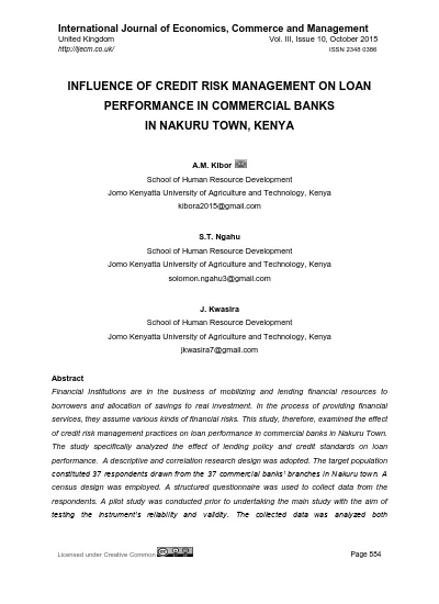 Top Pdf Credit Risk Management And Loan Performance In Microfinance Banks In Kenya 1library