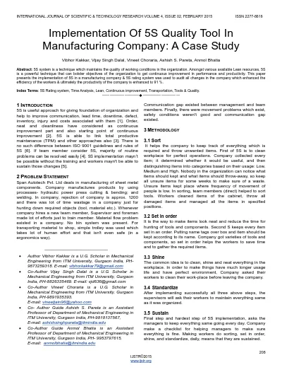 Top Pdf The Implementation Of 5s In Manufacturing Industries A Case Study Of Foreign Workers In Melaka 1library