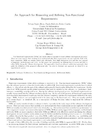 An Approach For Reasoning And Refining Non Functional Requirements