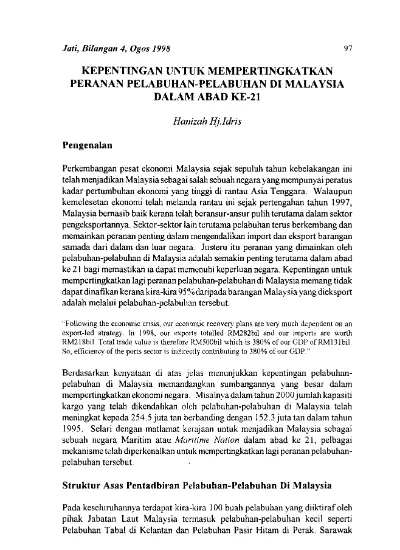 KEPENTINGAN UNTUK MEMPERTINGKATKAN PERANAN PELABUHAN-PELABUHAN DI 