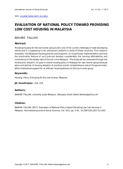 Top Pdf Low Cost Housing In Malaysia 1library