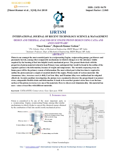 DESIGN AND THERMAL ANALYSIS OF IC ENGINE PISTON DESIGN USING CATIA AND ANSYS SOFTWARE