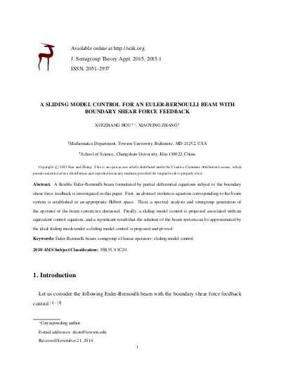 Mathematical Model And Analysis Of A Laminated Beam With Shear