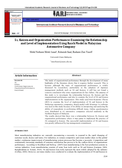 5s Implementation In Malaysian Manufacturing Industry What S New