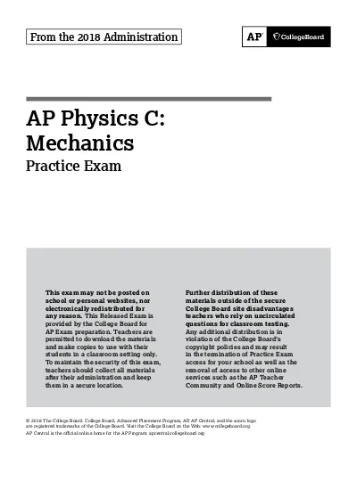 Ap Physicsc Mech Practice Exam 18