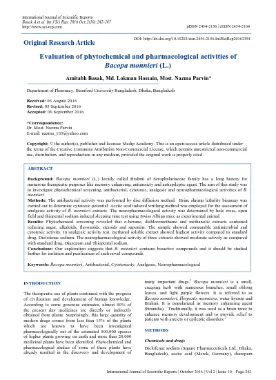 Ethno-Phyto-Pharmacological Overview on Rauwolfia tetraphylla L.