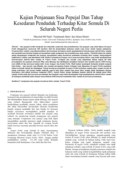 Kajian Penjanaan Sisa Pepejal Dan Tahap Kesedaran Penduduk Terhadap Kitar Semula Di Seluruh Negeri Perlis