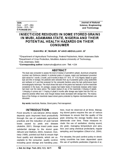 Physical tourism potentials in Mubi Town, Adamawa State, Nigeria