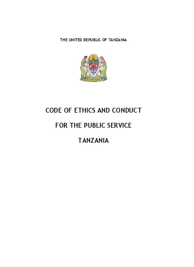 Top Pdf Code Of Ethics And Conduct For The Public Service Tanzania 1library