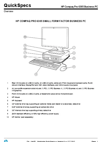 Hp Compaq Pro 6305 Small Form Factor Business Pc