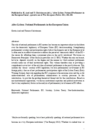 Top Pdf After Lisbon National Parliaments In The European Union 1library