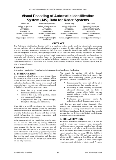 Visual encoding of automatic identification system (AIS) data for radar systems